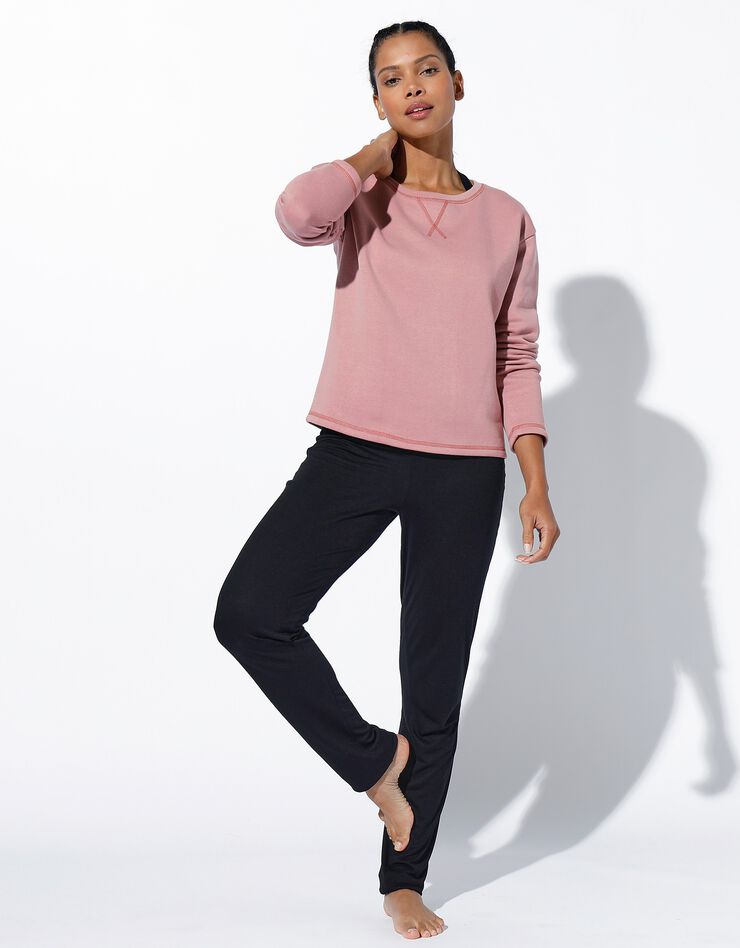 Sweat court, molleton gratté (rose grisé) Sweat court, molleton gratté (rose grisé)