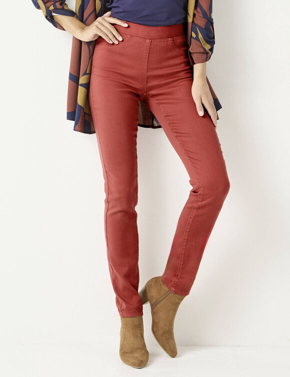 Jegging grande stature - taille élastiquée ultra confort (tomette)