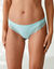 Culotte forme tanga en coton et dentelle - lot de 3 (bleu + marine + vert)