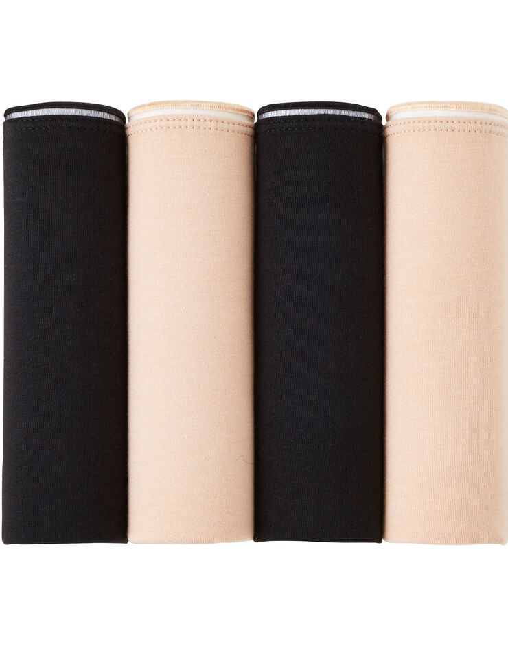 String coton invisible  – Lot de 4 (peau / noir)