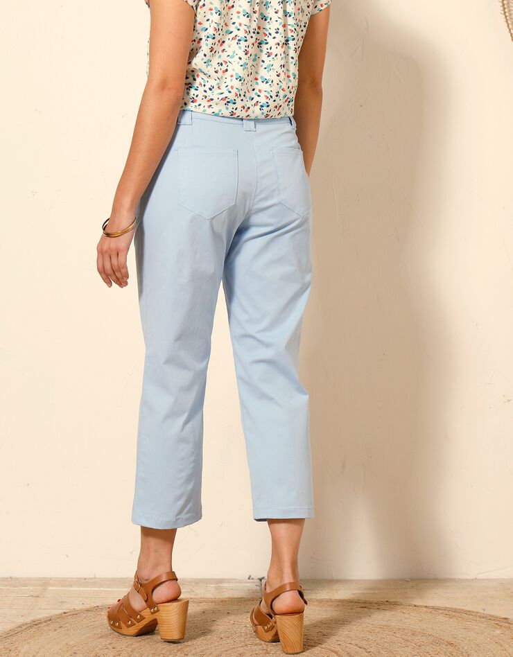 Pantacourt droit stretch (bleu grisé) Pantacourt droit stretch (bleu grisé)