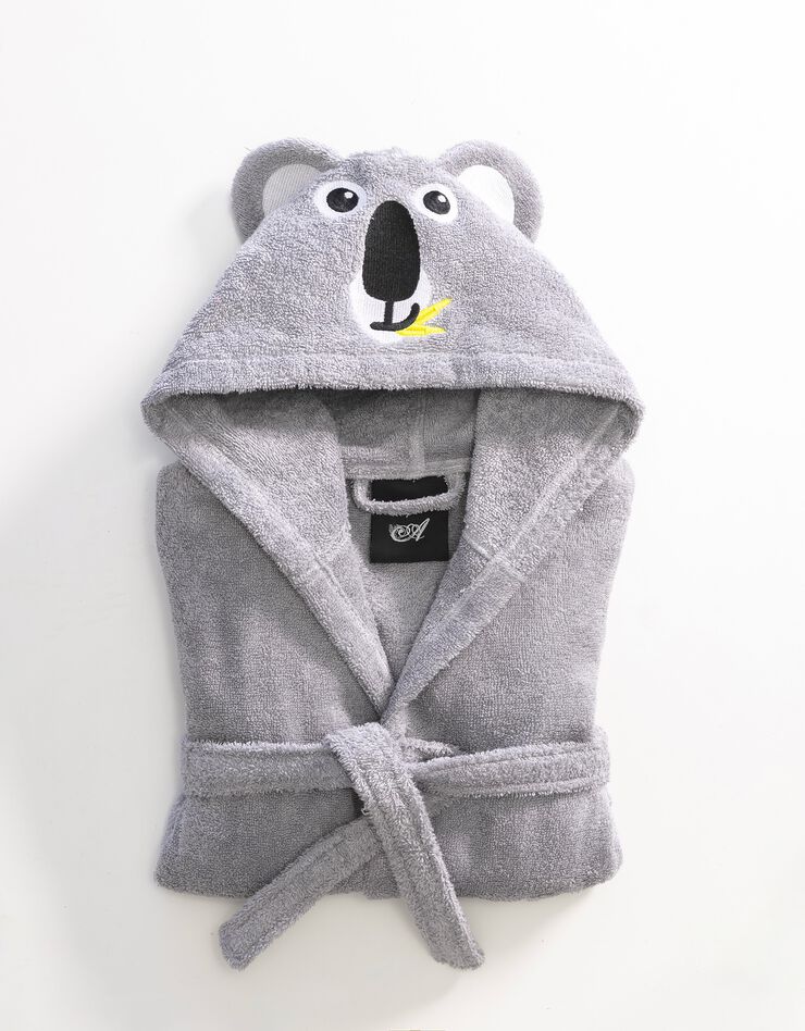 Peignoir de bain enfant koala éponge coton - 340g/m2 (gris)