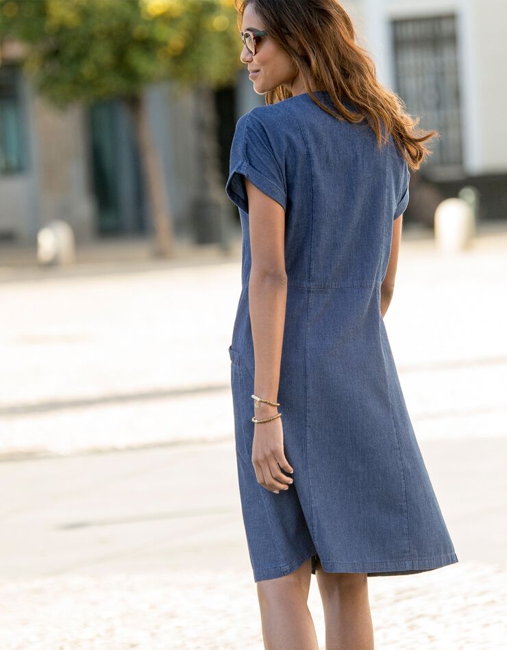 Robe saharienne denim boutonnée (stone) Robe saharienne denim boutonnée (stone)