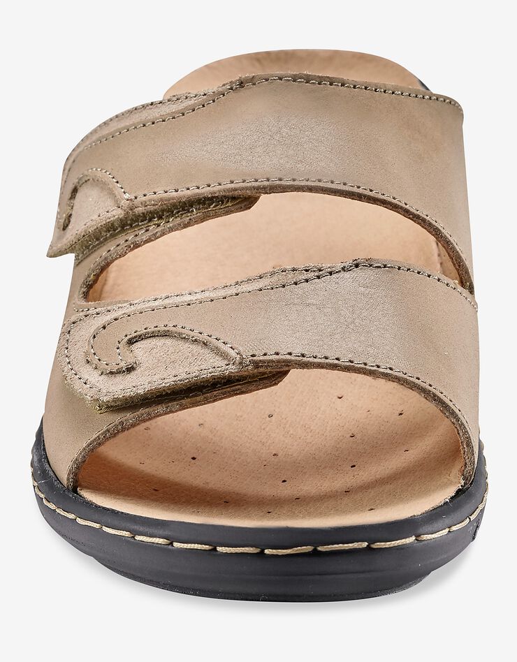 Mules compensées en cuir - largeur confort (beige doré) Mules compensées en cuir - largeur confort (beige doré)