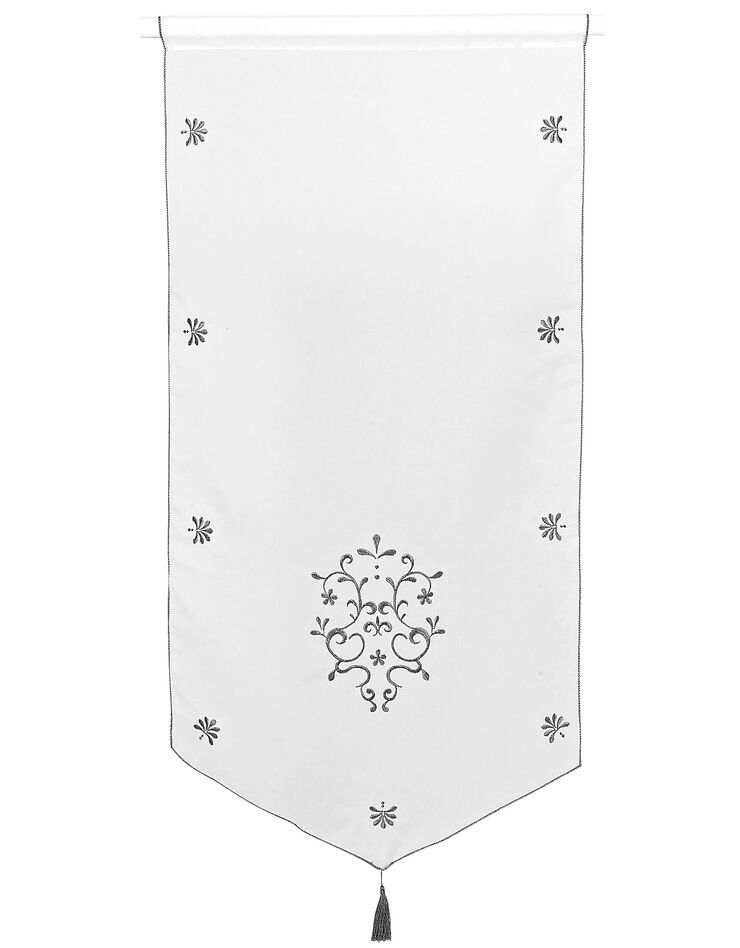 Vitrage pointe baroque brodé finition passe-tringle (gris)