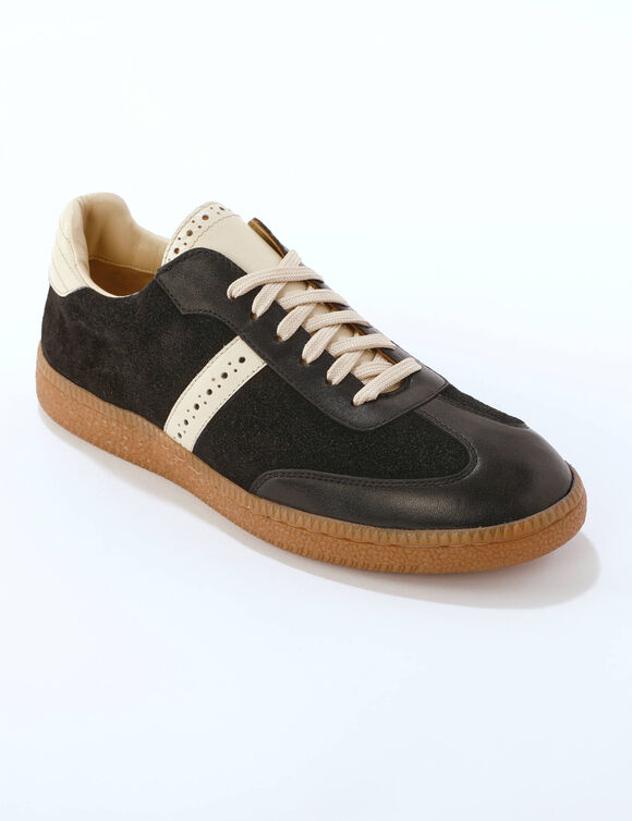 Baskets à lacets en cuir (noir)