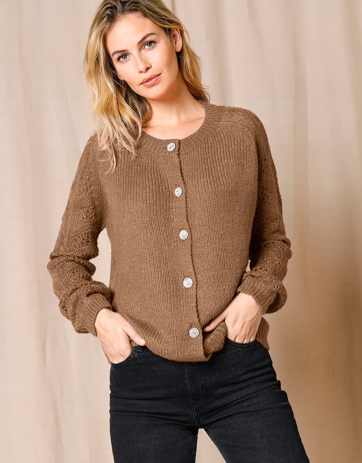 Cardigan boutons "bijoux" (caramel) Cardigan boutons "bijoux" (caramel)