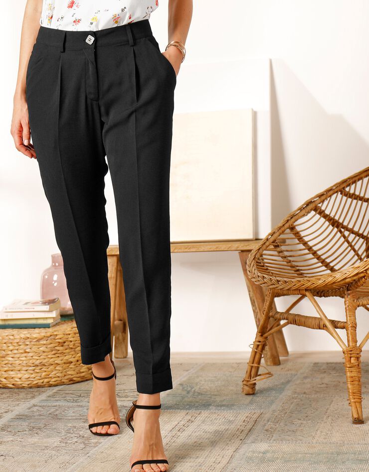 Pantalon fuselé 7/8ème fluide (noir)