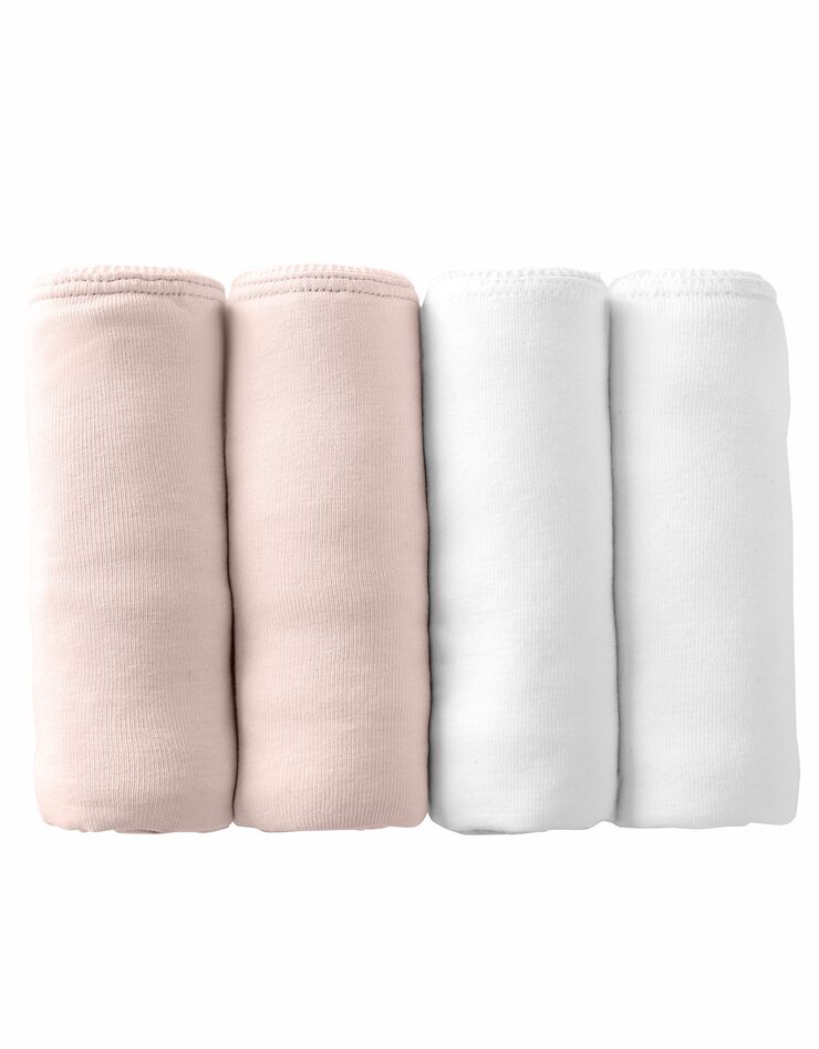 Culotte forme tanga coton stretch - Lot de 4 (nude + blanc) Culotte forme tanga coton stretch - Lot de 4 (nude + blanc)