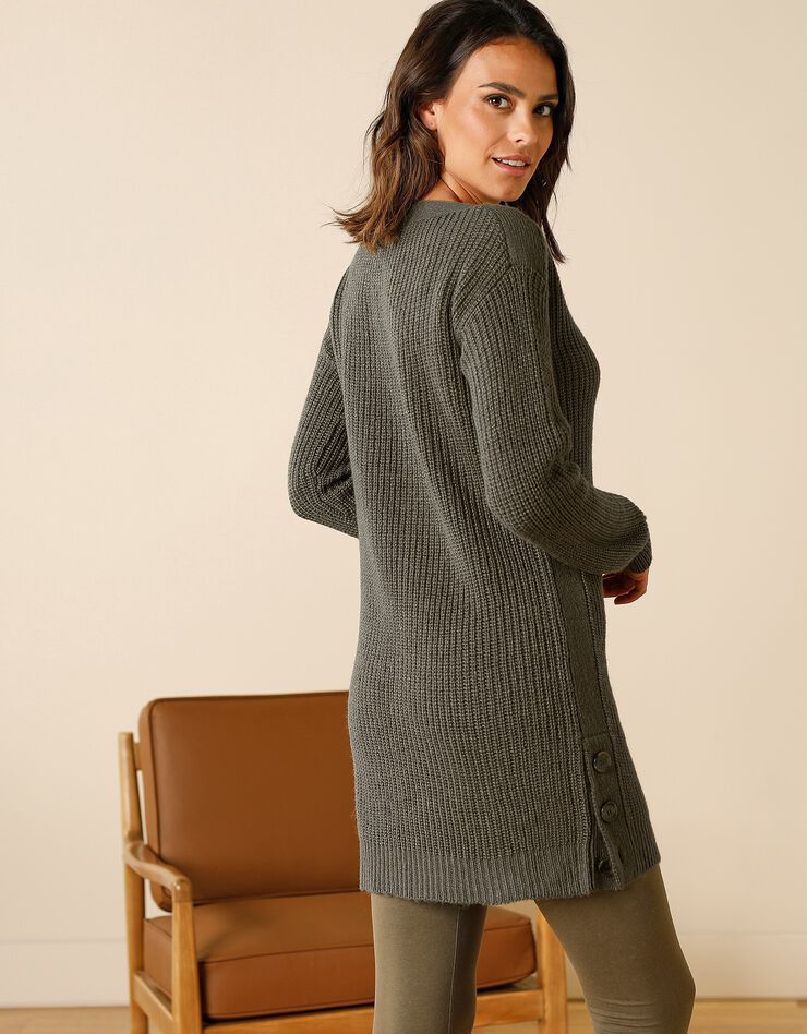 Pull tunique boutonné, toucher mohair (bronze) Pull tunique boutonné, toucher mohair (bronze)