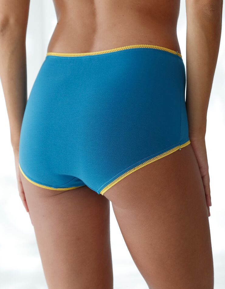 Culotte coton forme maxi imprimé "Ara"assortis – Lot de 4 (émeraude / jaune)