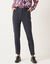 Pantalon cigarette uni, maille milano (marine)
