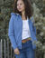 Gilet zippé fourré maille moulinée (bleu grisé)