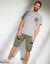 T-shirt rayé manches courtes (gris chiné)