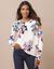 Pull imprimé fleurs (écru / vert)