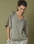 Pull loose maille brillante (kaki)