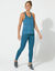 Legging de sport taille haute uni (bleu pétrole)