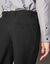 Pantalon ville à pinces élastiqué côtés - polyester (noir)