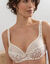 Soutien-gorge coton dentelle imprim&eacute; fleurettes Coria - avec armatures (ivoire)
