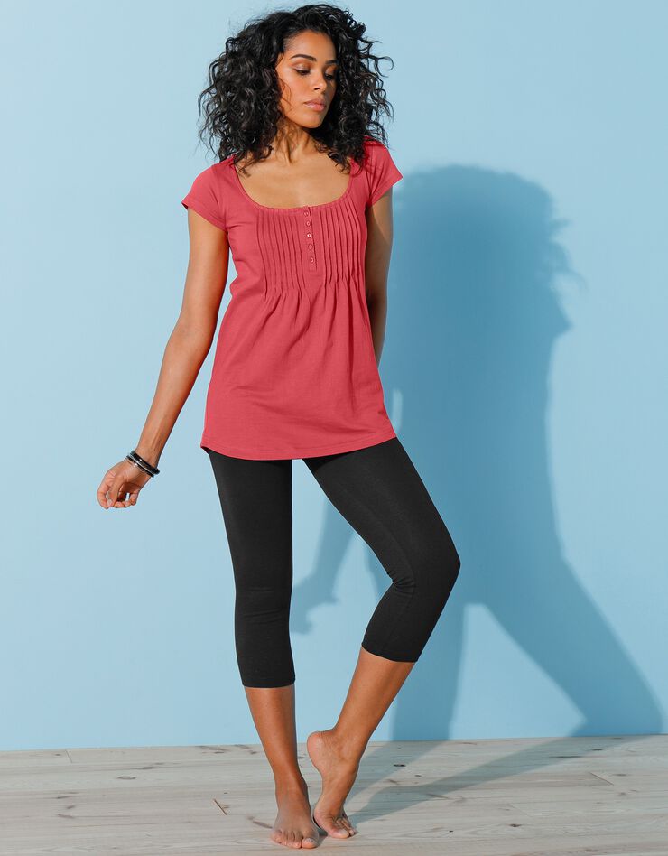 Corsaire extensible taille élastiquée - lot de 3 (praline + blanc + noir)