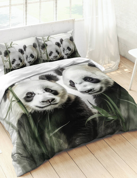 Linge de lit Bambou coton (gris / noir)