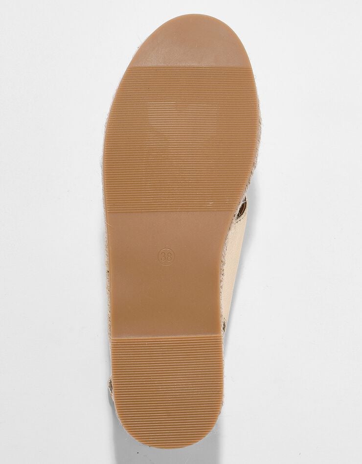Sandales plates semelle corde à dessus croisé - doré (doré)
