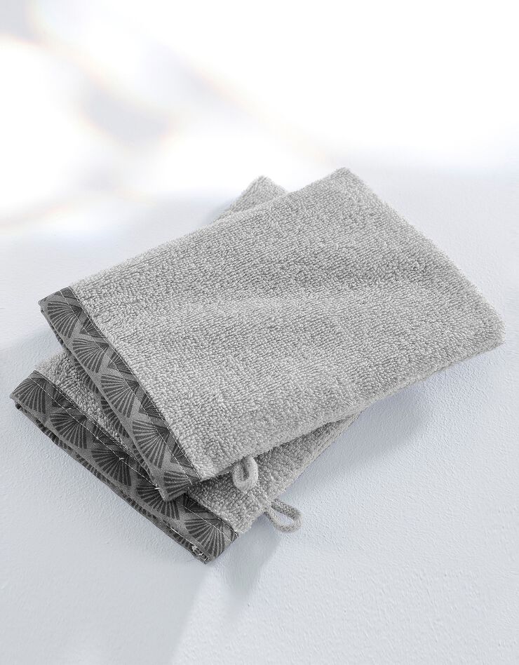 Éponge bouclette 420 g/m² liteau fantaisie (gris)