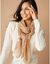 Foulard motif plume (taupe)