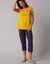 T-shirt de pyjama manches courtes imprimé Estrella  (jaune)
