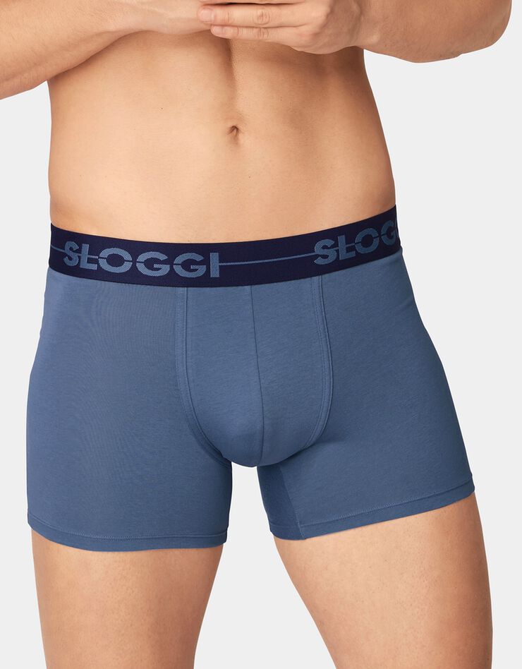 Boxer coupe short "Go"- lot de 2 (bleu + marine) Boxer coupe short "Go"- lot de 2 (bleu + marine)