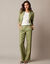 Pantalon large fluide, lin mélangé (vert)