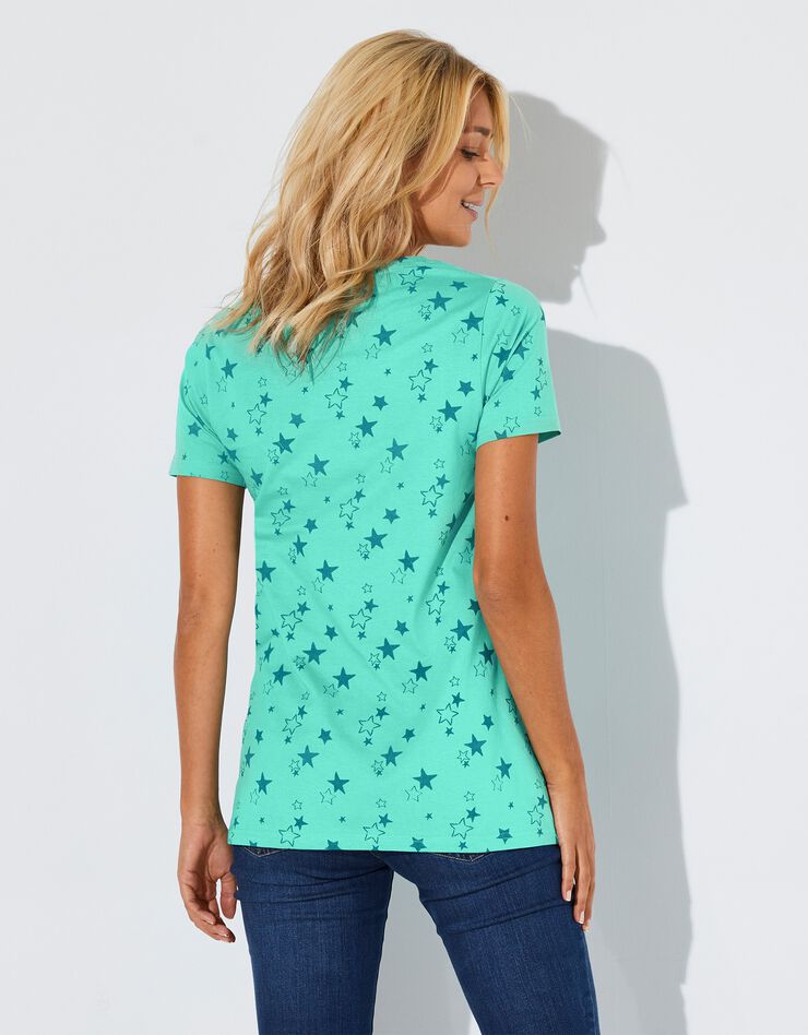 Tee-shirt imprimé étoiles (vert d'eau) Tee-shirt imprimé étoiles (vert d'eau)