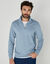 Sweat molleton col camionneur zipp&eacute; (bleu gris&eacute;)