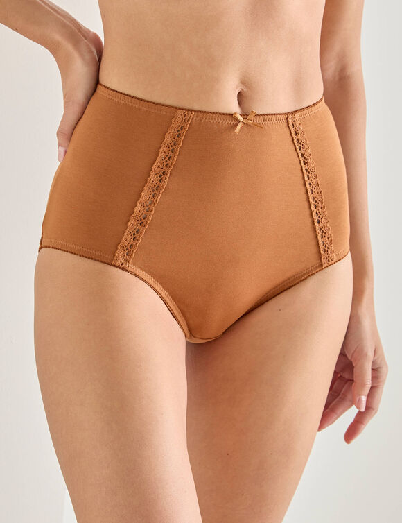Culotte coton forme super maxi - lot de 2 (caramel + bleu)