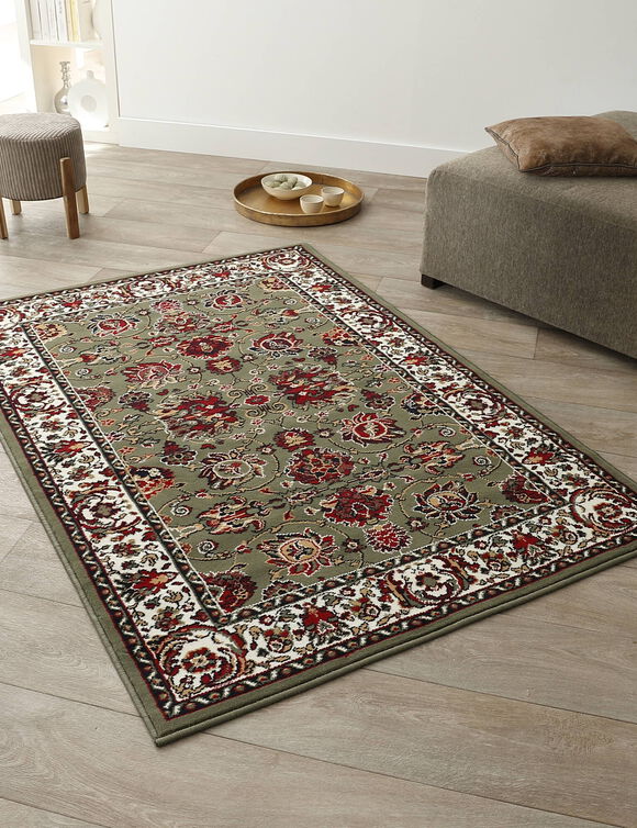 Tapis rectangulaire motifs perse (vert)