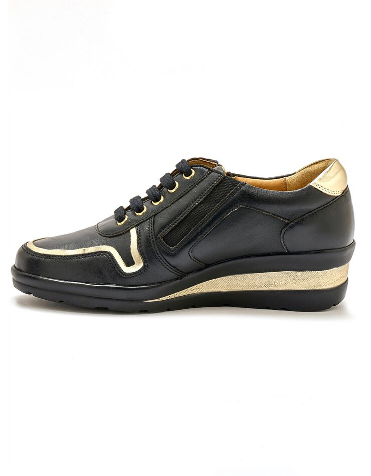 Derbies largeur confort en cuir détails métallisés (noir) Derbies largeur confort en cuir détails métallisés (noir)