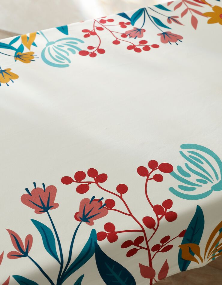 Nappe fabriquée en France, motif frise Fleurs spectaculaires - coton biologique(1) (multicolore)