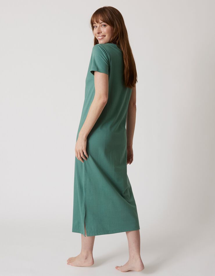 Chemise de nuit longue à manches courtes imprimé koala (kaki)