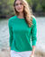 T-shirt uni manches longues (vert menthe)