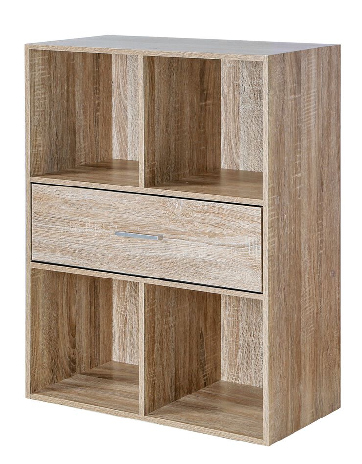 Meuble de rangement ORIGAME - 4 cases, 1 tiroir (naturel)