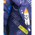 Linge de lit enfant Pao imprimé espace - coton  (marine)