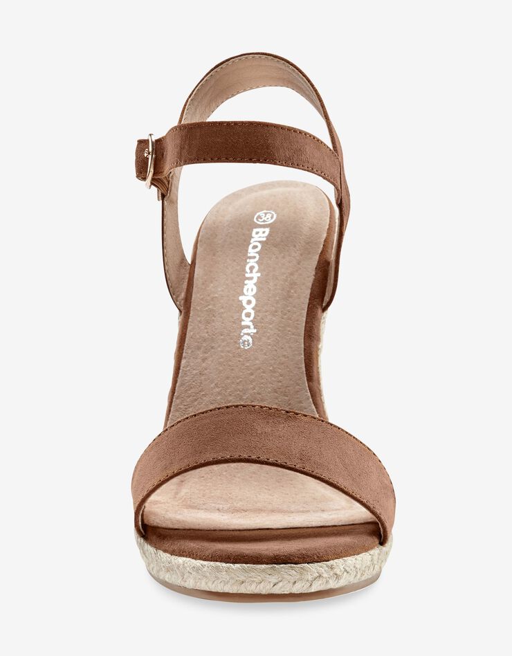 Sandales compensées talon corde (beige foncé) Sandales compensées talon corde (beige foncé)