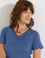 T-shirt manches courtes dentelle (bleu)