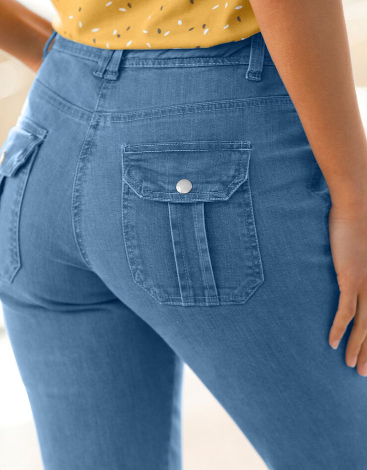 Pantacourt droit retroussable, jean (bleached) Pantacourt droit retroussable, jean (bleached)