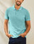 Polo uni maille piqu&eacute;e manches courtes (vert d'eau)