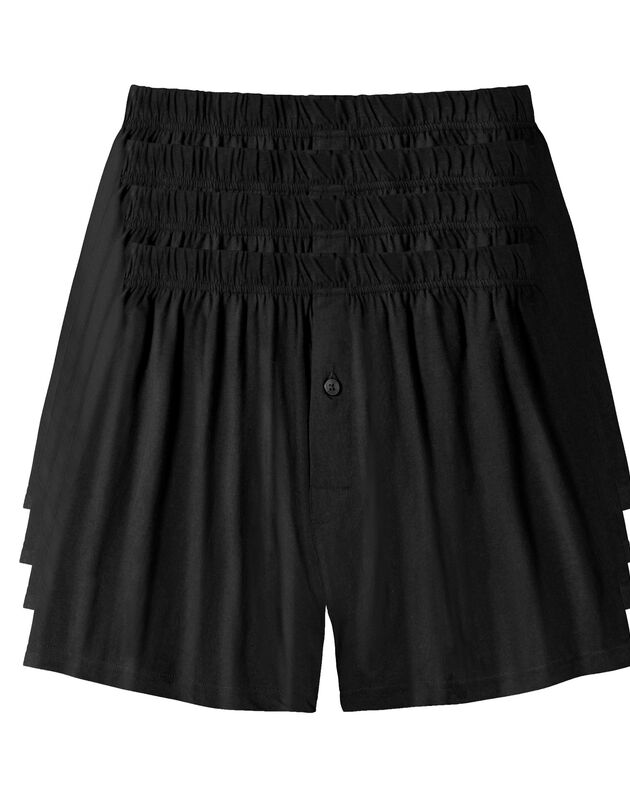 Caleçon flottant ouvert uni - lot de 4 (noir)