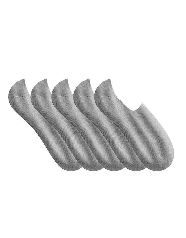 Socquettes invisibles sport - lot de 5 paires (gris chiné) Socquettes invisibles sport - lot de 5 paires (gris chiné)