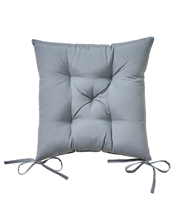 Galette de chaise carrée imprimé feuillage - lot de 2 (gris perle)