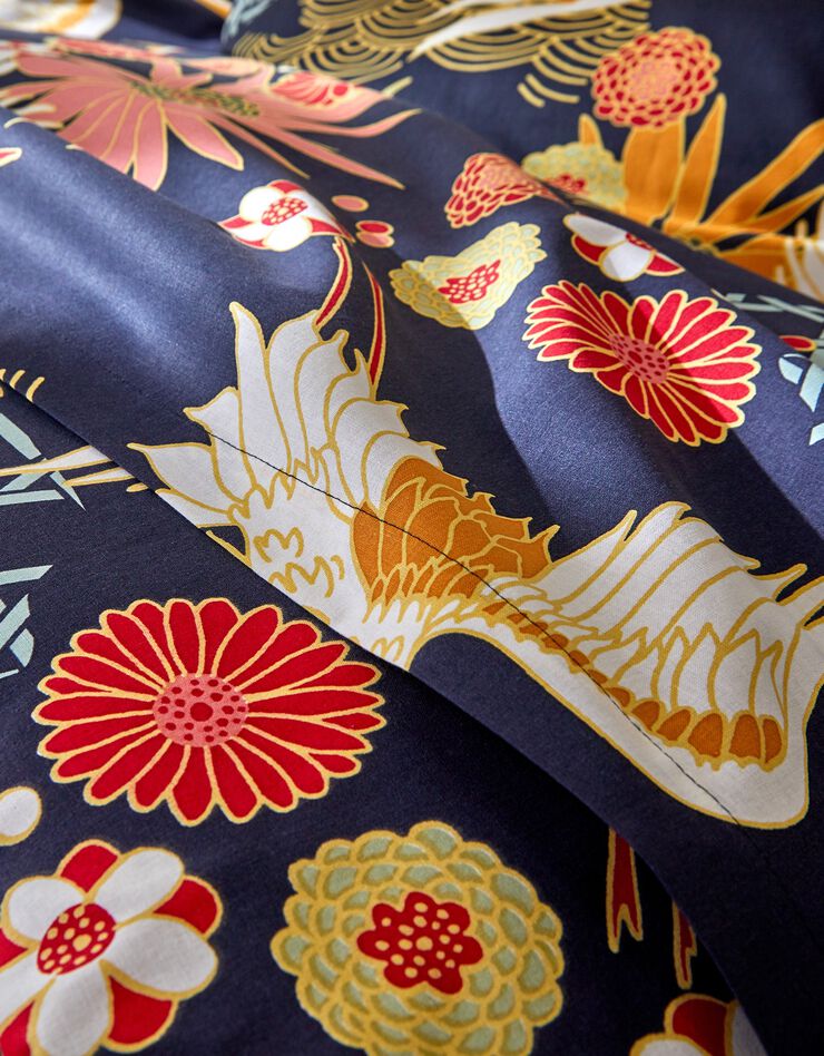 Linge de lit Asia en coton (marine)
