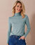 Sous-pull uni col roulé stretch (vert d'eau)